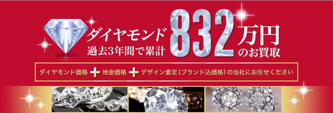 ダイヤモンド過去3年間で累計832万円の買取