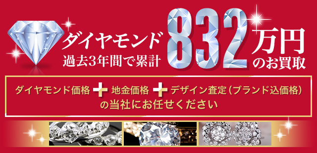 ダイヤモンド過去3年間で累計832万円の買取