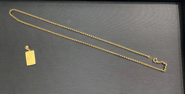07/25　　K18 ネックレス 　K24K18  インゴットトップ　お買い取りさせていただきました。　藤岡店